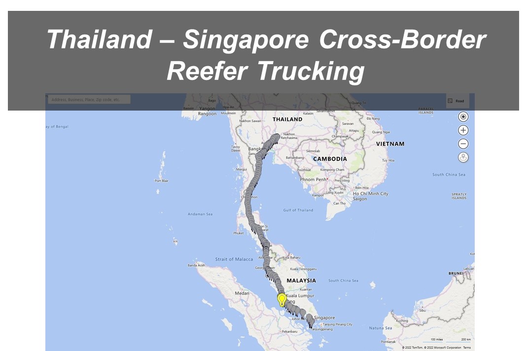 thailand - singapore reefer cross-border trudking